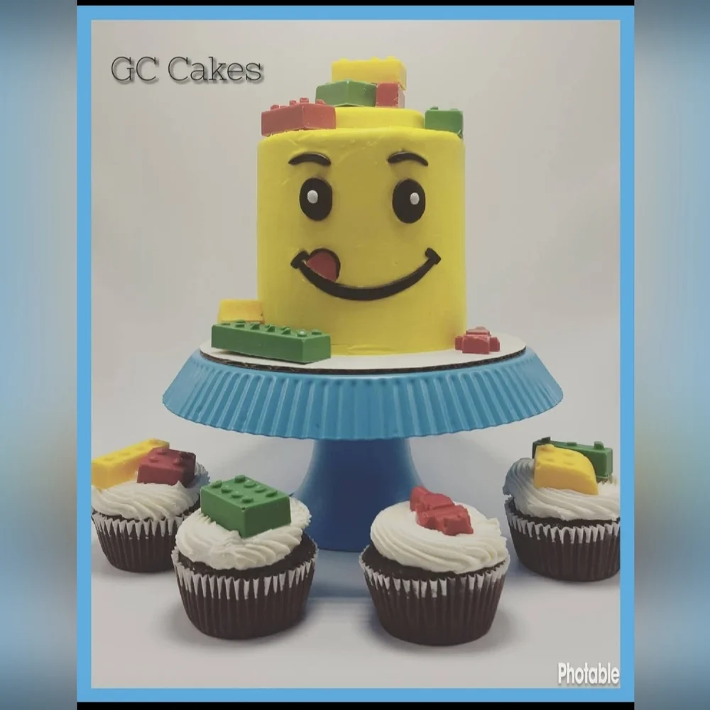 Vibrant Silicone Building Block Cake Toppers